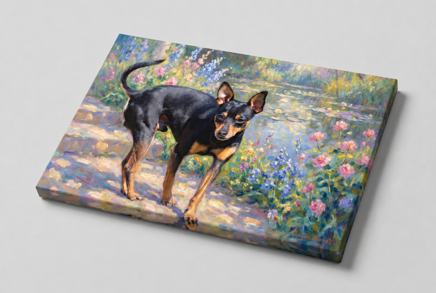 Foto di un cane trasformata in ritratto su tela canvas