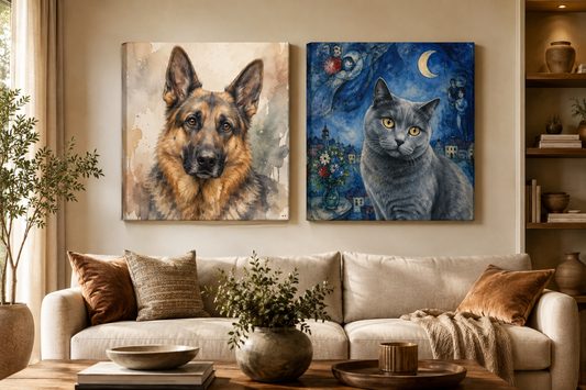 Quadro canvas col ritratto del tuo pet: come sceglierlo?