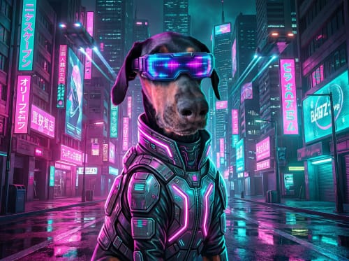 Ritratto del pet in stile Cyberpunk