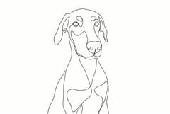 Ritratto del pet in stile Line Art