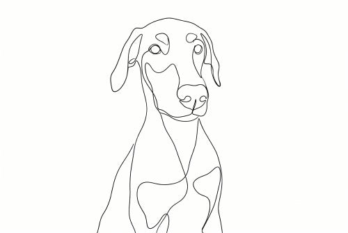 Ritratto del pet in stile Line Art