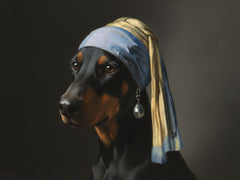 Ritratto del pet in stile Orecchino di Perla