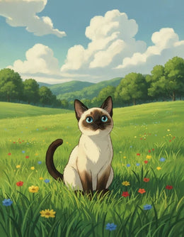 Ritratto gatto su tela stile anime