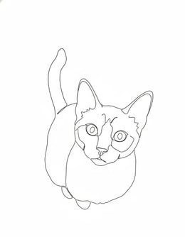 Ritratto gatto su tela stile Line Art