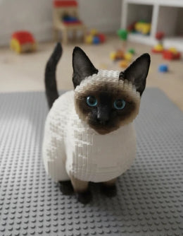 Ritratto gatto su tela stile Mattoncini