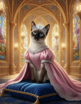 Ritratto gatto su tela stile Principessa
