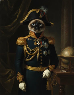 Ritratto gatto su tela stile Rinascimentale