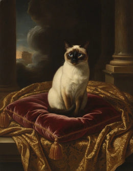 Ritratto gatto su tela stile Tiziano