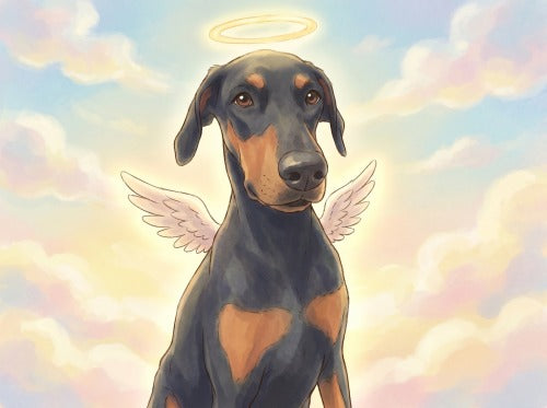 Ritratto ricordo del pet in stile illustrato con aureola